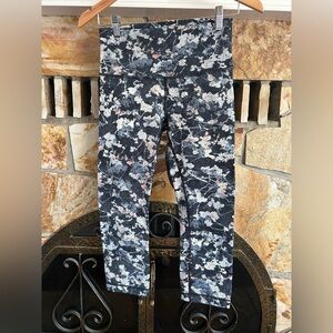 lululemon athletica Black and White Floral Leggings